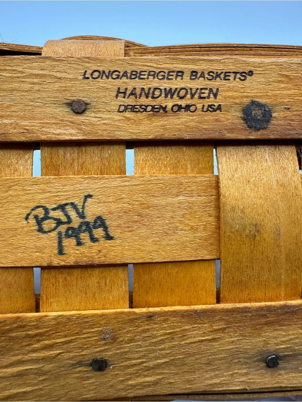 Vintage Longaberger Tea Basket-Leather Handles  7